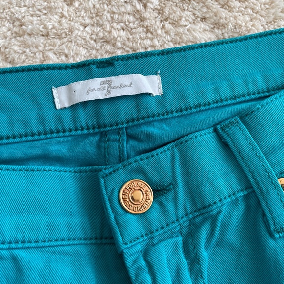 7 For All Mankind Jegging Jeans Womens Size 28 Blue Gold Zipper Accent - Picture 3 of 13